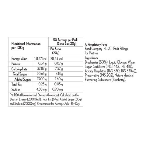 Rich's Nufill Blueberry Fruit Filling 1Kg