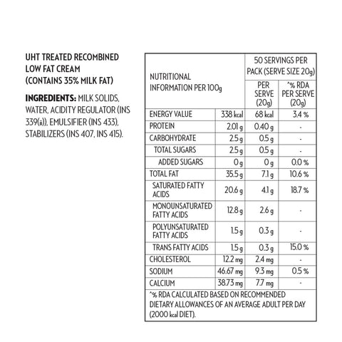 Rich’s Wilber Farms Dairy Cream 1Ltr